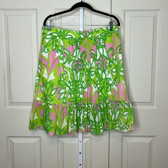 Lily Pulitzer Skirt Womens Medium Multicolor Floral A-Line Pleated Ruffl… - Picture 2 of 9
